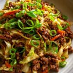Healthy Chinese Ground Beef & Cabbage Stir Fry