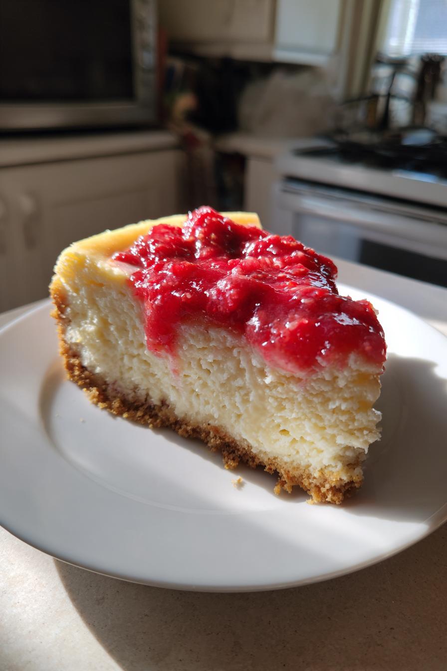 rhubarb cheesecake - detail 1