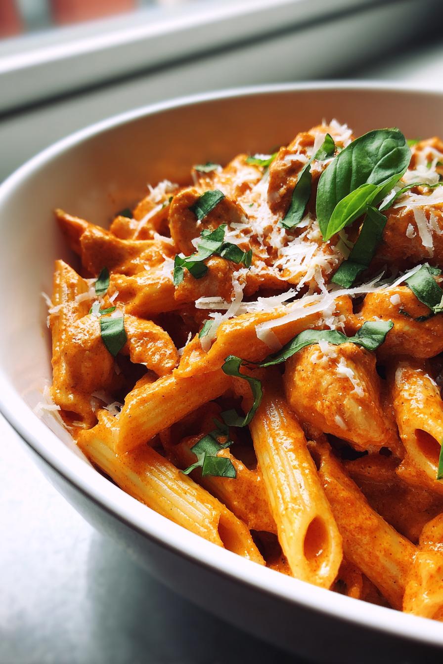 penne alla vodka with chicken